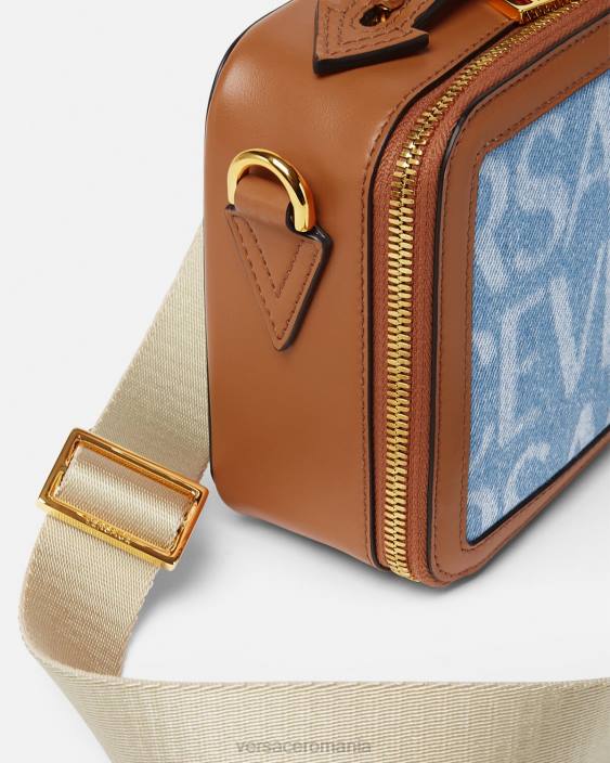 albastru geantă messenger mică peste tot Versace bărbați saci 40L61494