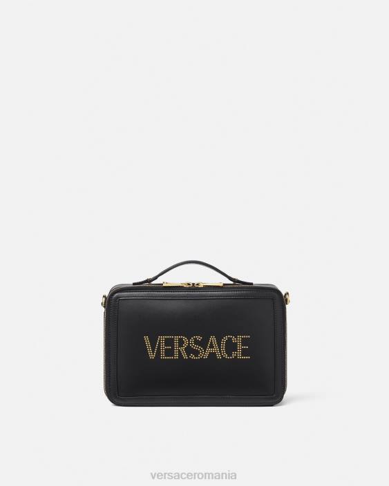 negru geantă messenger cu logo cu împânzire Versace bărbați saci 40L61502
