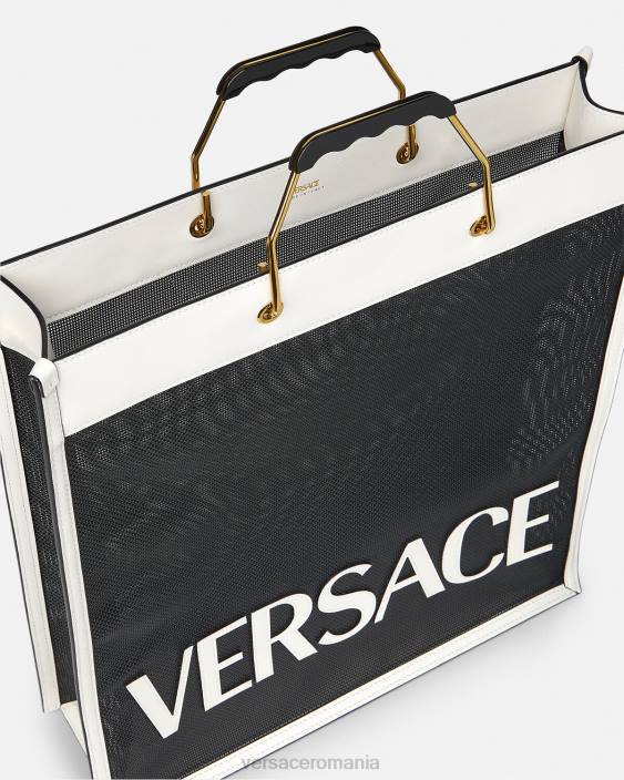 alb negru geantă tote shopper Versace bărbați saci 40L61508