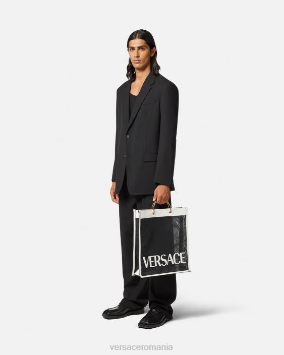 alb negru geantă tote shopper Versace bărbați saci 40L61508