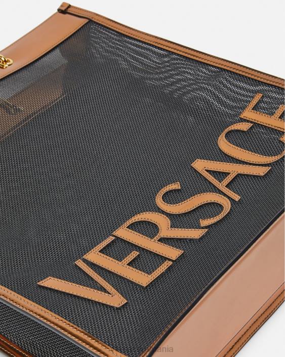 negru si caramel geantă tote shopper înaltă Versace bărbați saci 40L61509
