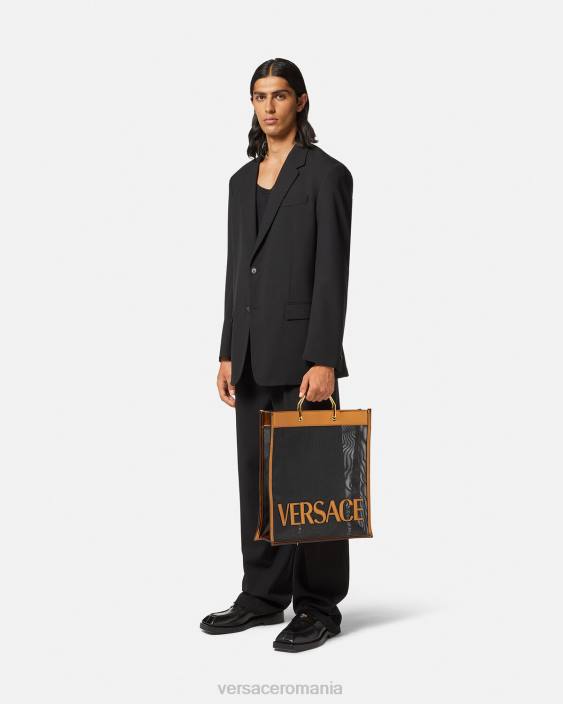 negru si caramel geantă tote shopper înaltă Versace bărbați saci 40L61509
