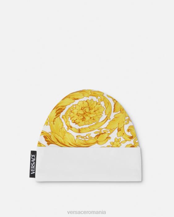 aur alb șapcă pentru bebeluși barocco Versace copii accesorii 40L61820