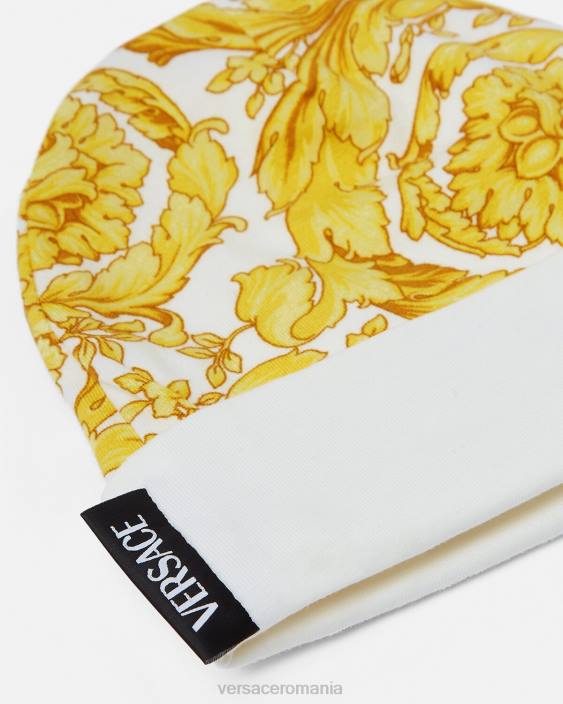 aur alb șapcă pentru bebeluși barocco Versace copii accesorii 40L61820