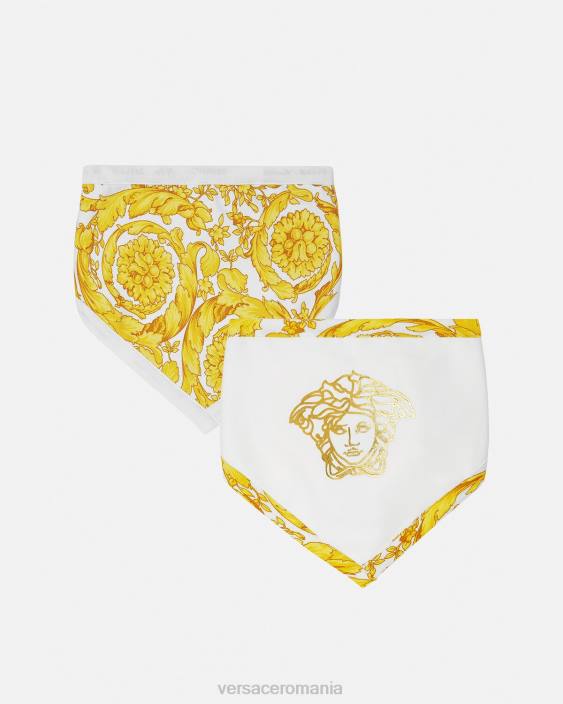 aur alb bavete pentru bebelusi barocco pachet 2 Versace copii accesorii 40L61845