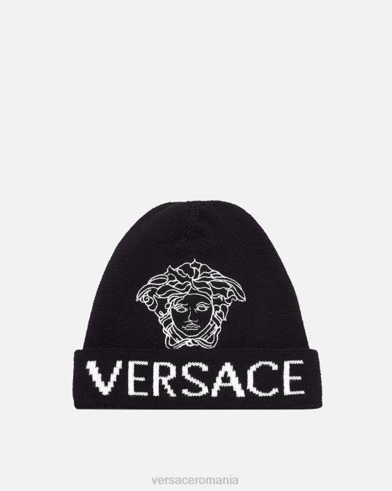 negru beanie cu logo medusa Versace copii accesorii 40L62078