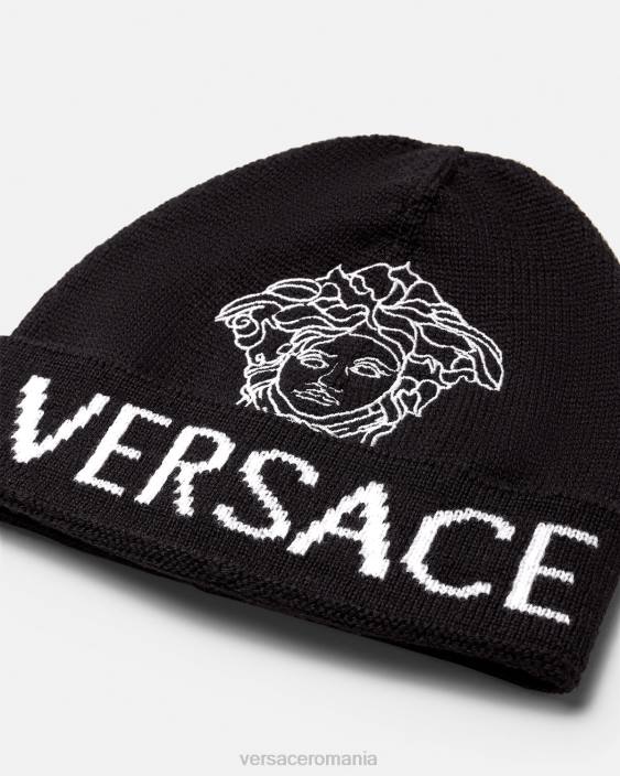 negru beanie cu logo medusa Versace copii accesorii 40L62078