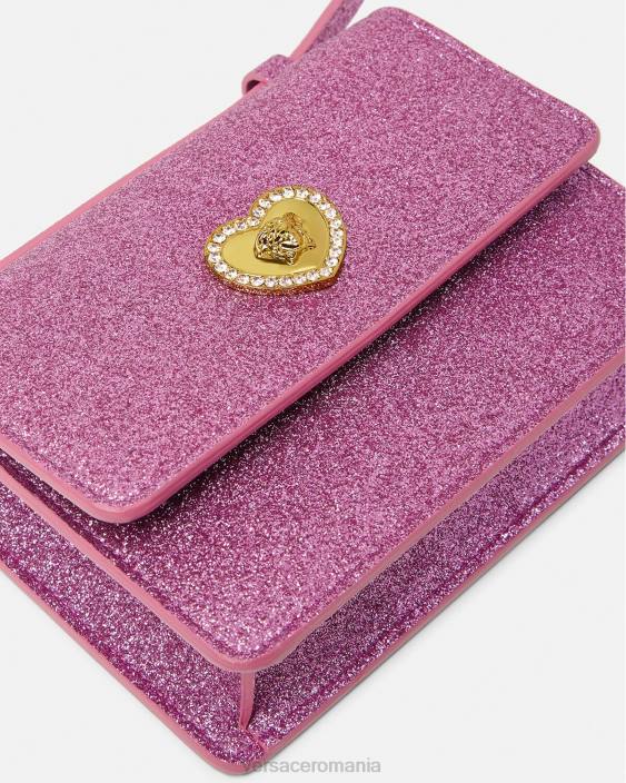 roz geantă crossbody cu inimă medusa Versace copii saci 40L62071