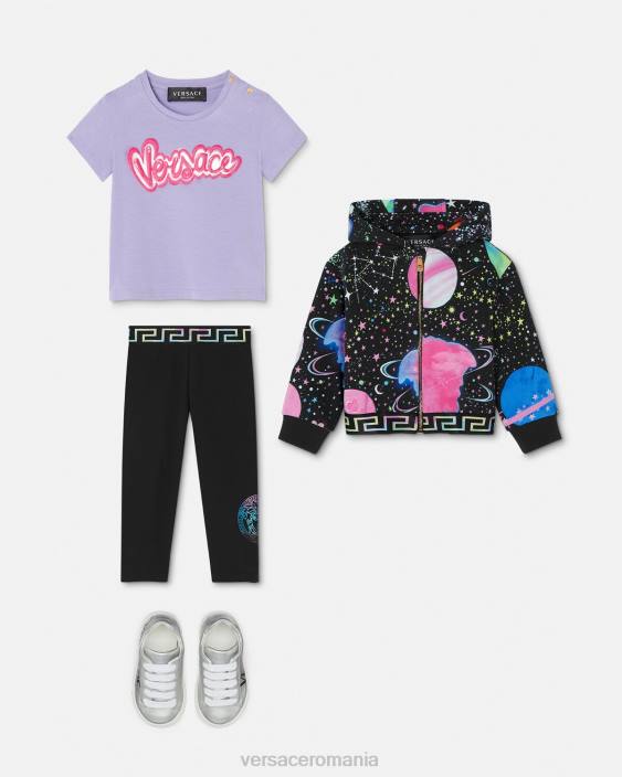 negru și imprimat jambiere pentru copii greca medusa Versace copii îmbrăcăminte 40L61851