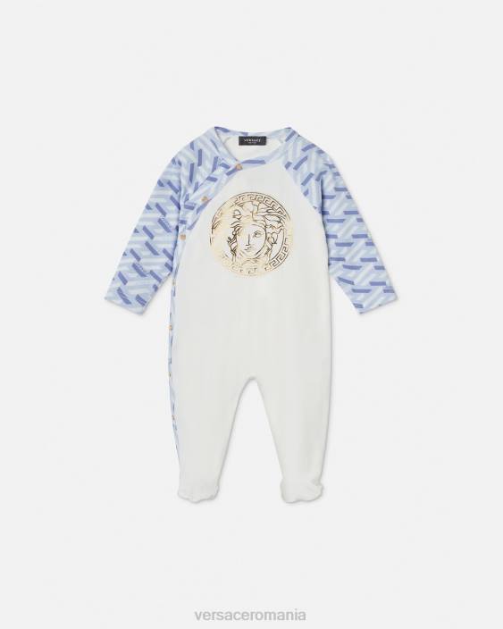 albastru deschis și alb costum de dormit bebe medusa la greca Versace copii îmbrăcăminte 40L61832