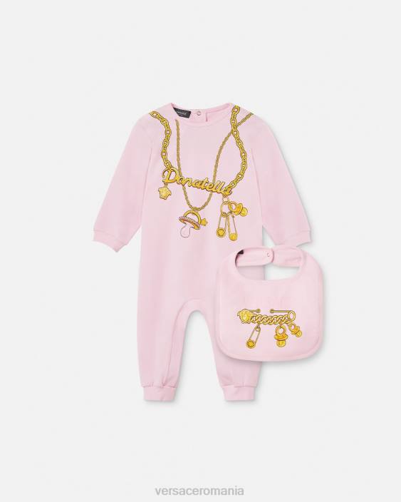 roz Set costum de dormit pentru bebeluși cu lanț donatella Versace copii îmbrăcăminte 40L61830
