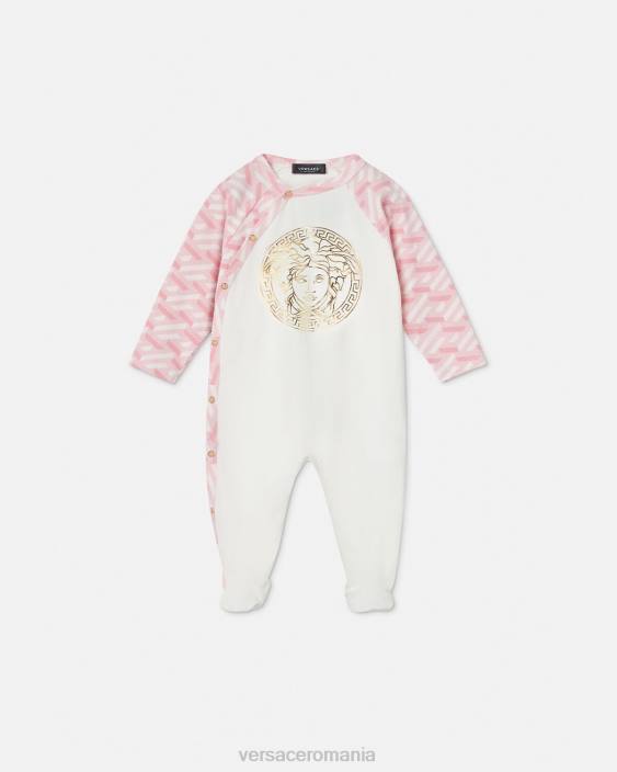 roz & alb costum de dormit bebe medusa la greca Versace copii îmbrăcăminte 40L61831
