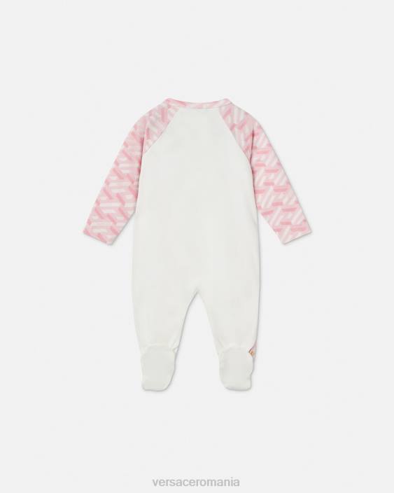 roz & alb costum de dormit bebe medusa la greca Versace copii îmbrăcăminte 40L61831