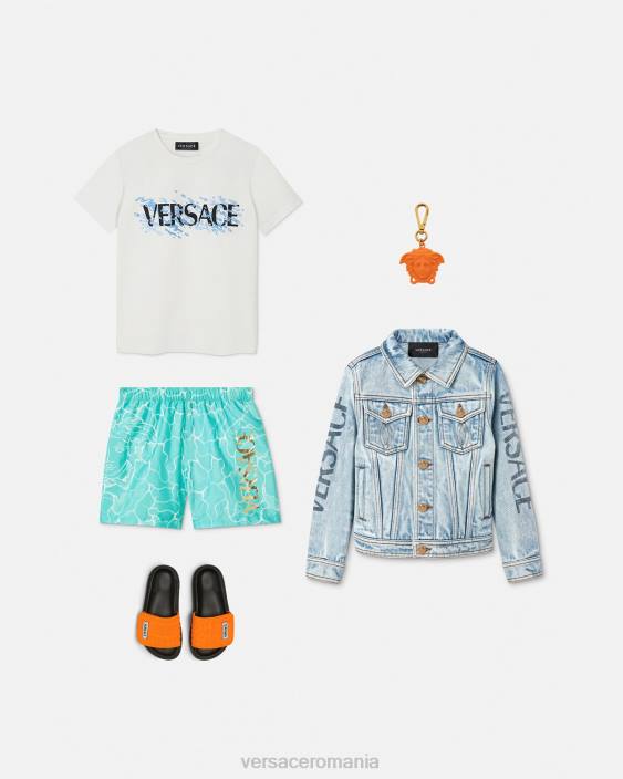 albastru pantaloni scurți de baie cu logo medusa Versace copii îmbrăcăminte 40L62134