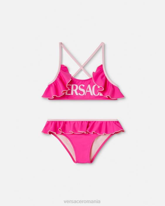 fucsie set bikini cu logo Versace copii îmbrăcăminte 40L62017