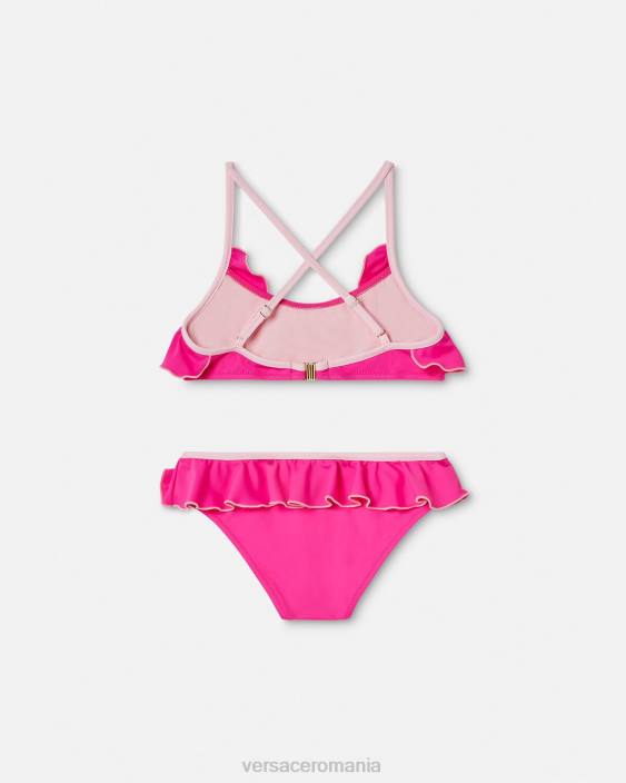 fucsie set bikini cu logo Versace copii îmbrăcăminte 40L62017