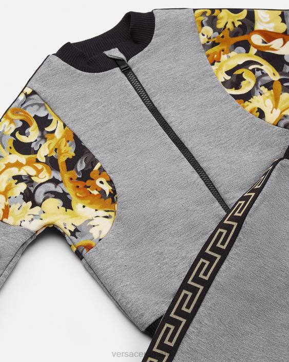 gri și imprimeu set de transpirație pentru bebeluși barocco Versace copii îmbrăcăminte 40L61884