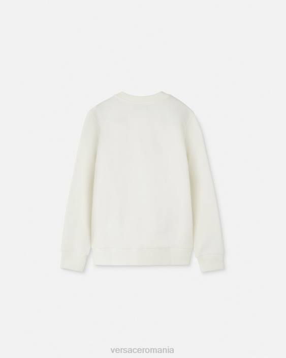 alb hanorac cu împânzire cu medusa Versace copii îmbrăcăminte 40L61962