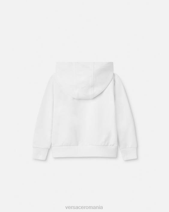 alb hanorac pentru bebeluși cu logo „prințesă”. Versace copii îmbrăcăminte 40L61868