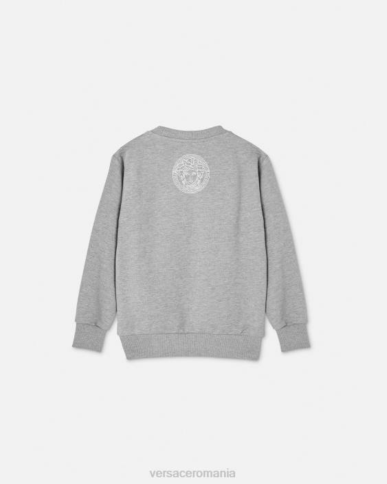 gri hanorac cu logo Versace copii îmbrăcăminte 40L62095