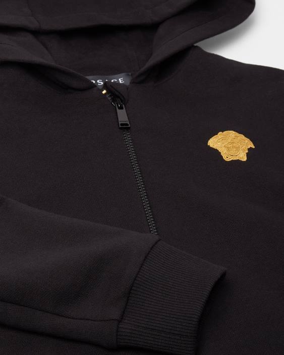 negru hanorac cu fermoar medusa Versace copii îmbrăcăminte 40L61965