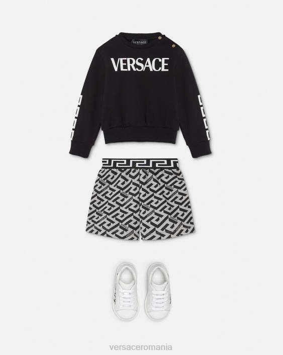 negru hanorac cu logo pentru bebelusi Versace copii îmbrăcăminte 40L61905