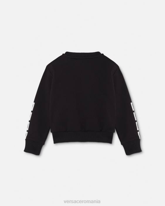 negru hanorac cu logo pentru bebelusi Versace copii îmbrăcăminte 40L61905
