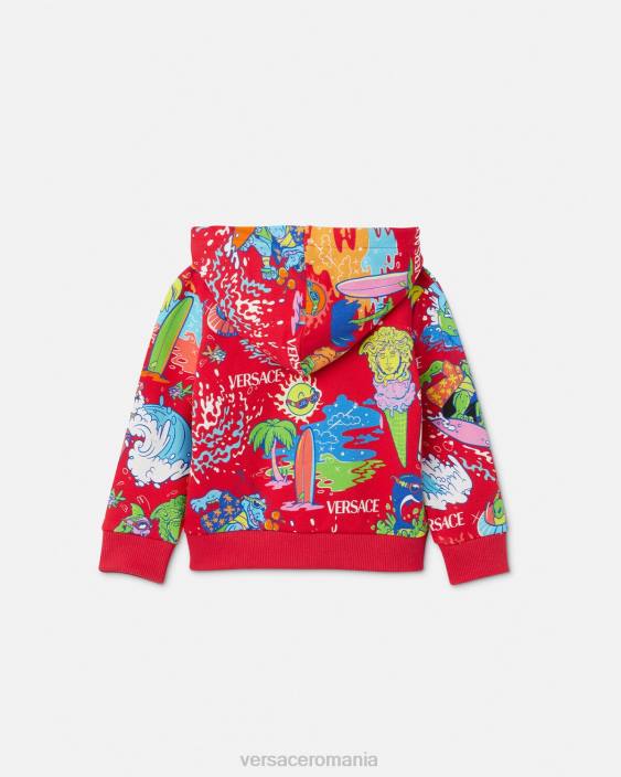 roșu hanorac cu fermoar pentru copii medusa sunnies Versace copii îmbrăcăminte 40L61927