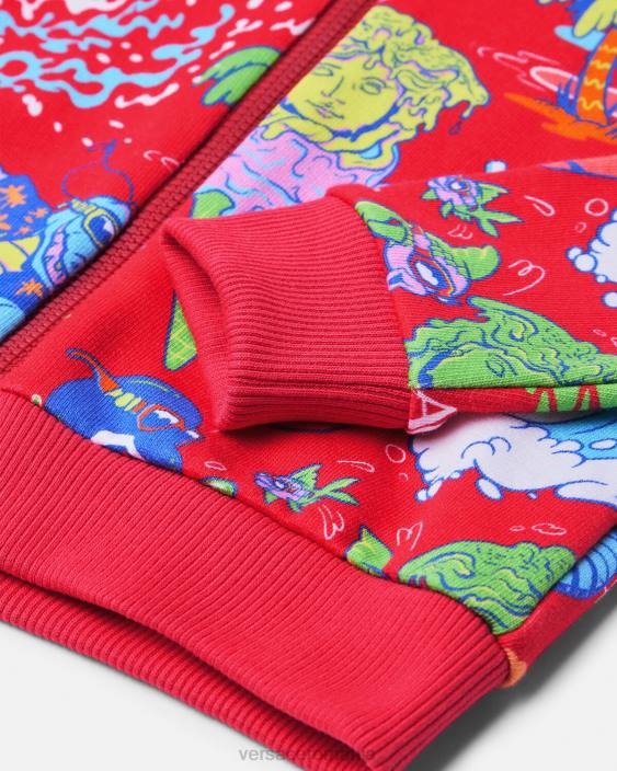 roșu hanorac cu fermoar pentru copii medusa sunnies Versace copii îmbrăcăminte 40L61927