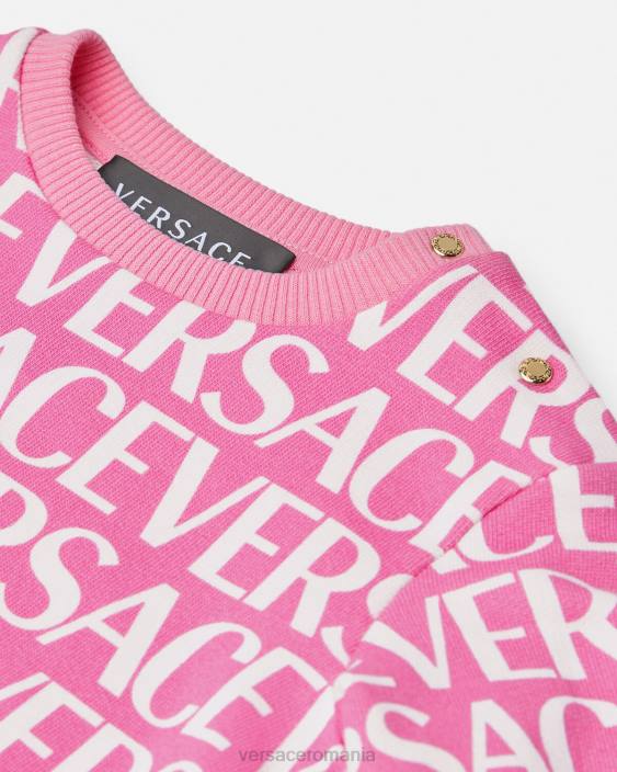 roz și imprimeu hanorac peste tot pentru bebelusi Versace copii îmbrăcăminte 40L61872