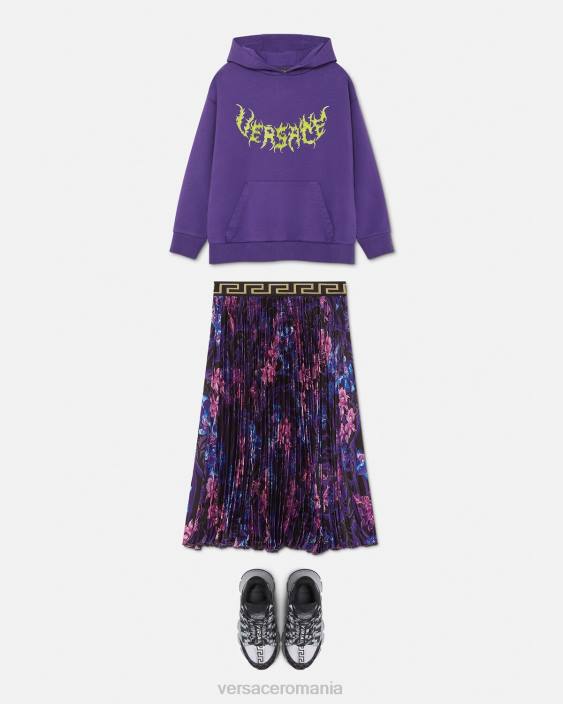 violet hanorac cu logo Versace copii îmbrăcăminte 40L62005