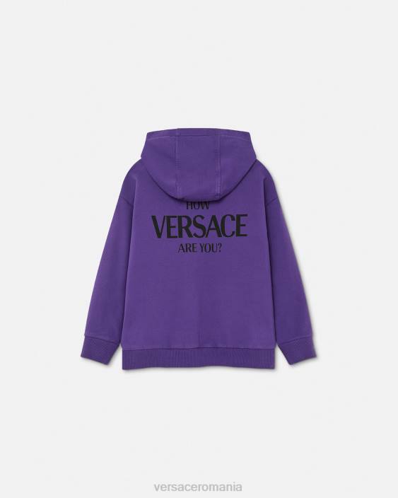 violet hanorac cu logo Versace copii îmbrăcăminte 40L62005