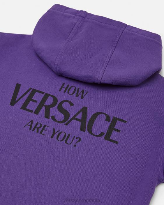 violet hanorac cu logo Versace copii îmbrăcăminte 40L62005