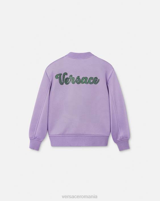 liliac jachetă bomber cu logo Versace copii îmbrăcăminte 40L62016