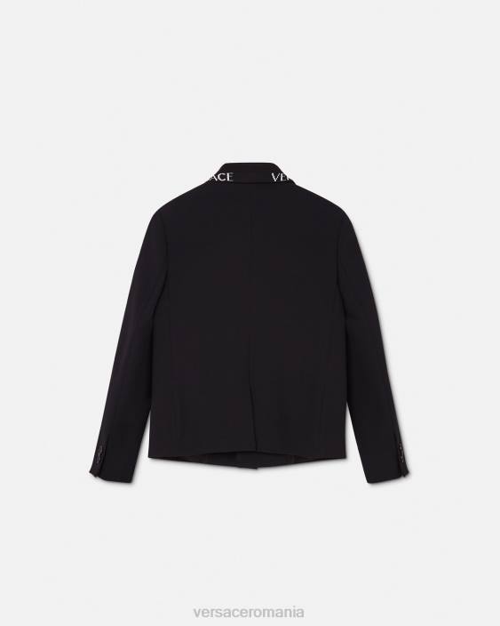 negru blazer cu logo Versace copii îmbrăcăminte 40L62105