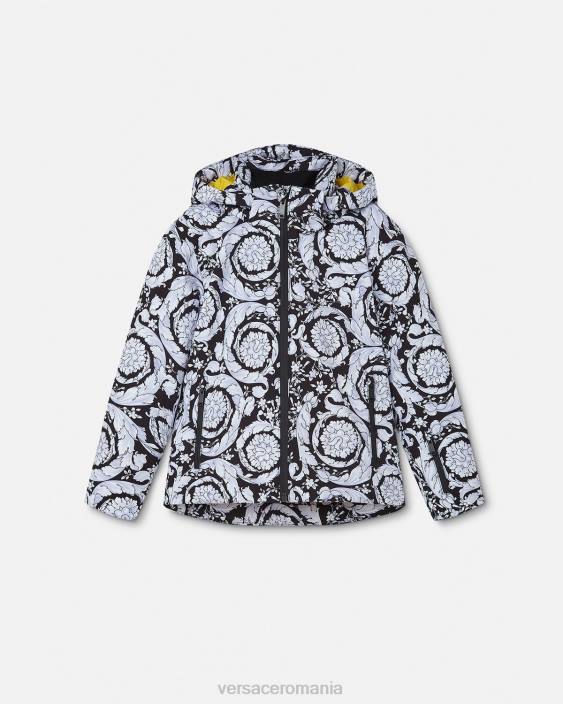negru si gri jachetă de schi în stil baroc argintiu Versace copii îmbrăcăminte 40L61952