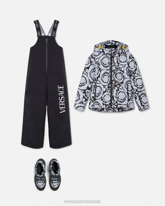 negru si gri jachetă de schi în stil baroc argintiu Versace copii îmbrăcăminte 40L61952