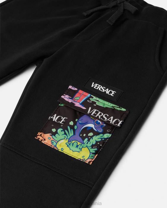 negru și imprimat pantaloni de trening medusa sunnies Versace copii îmbrăcăminte 40L62137