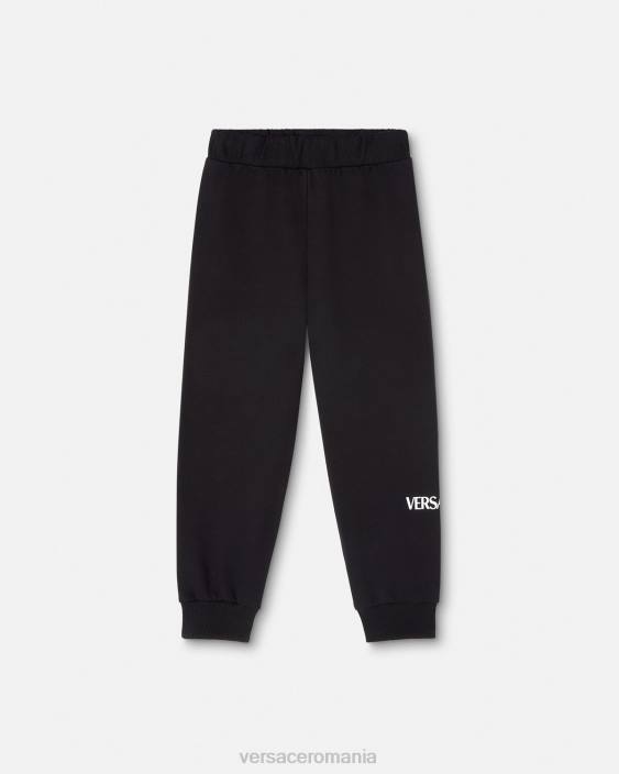 negru pantaloni de trening cu logo Versace copii îmbrăcăminte 40L62014
