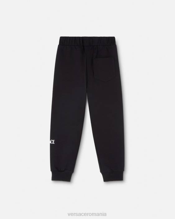 negru pantaloni de trening cu logo Versace copii îmbrăcăminte 40L62014