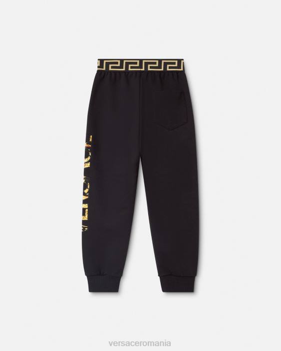 negru pantaloni de trening cu logo barocco Versace copii îmbrăcăminte 40L61993