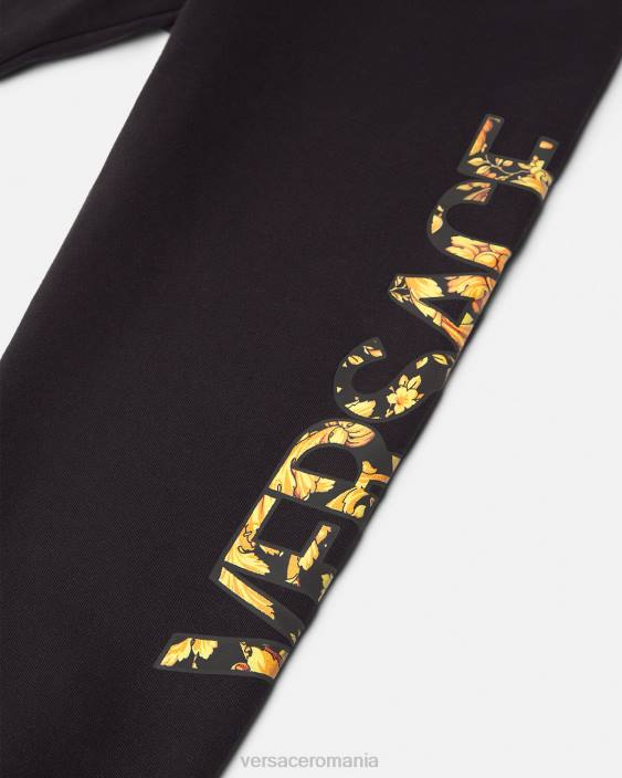 negru pantaloni de trening cu logo barocco Versace copii îmbrăcăminte 40L61993