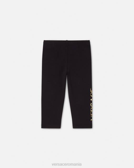 negru pantaloni de trening cu logo pentru bebelusi Versace copii îmbrăcăminte 40L61864