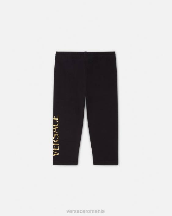 negru pantaloni de trening cu logo pentru bebelusi Versace copii îmbrăcăminte 40L61864