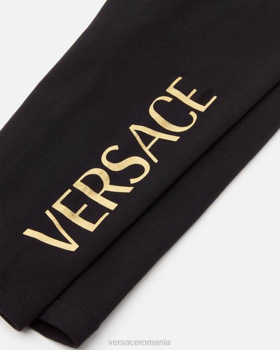 negru pantaloni de trening cu logo pentru bebelusi Versace copii îmbrăcăminte 40L61864