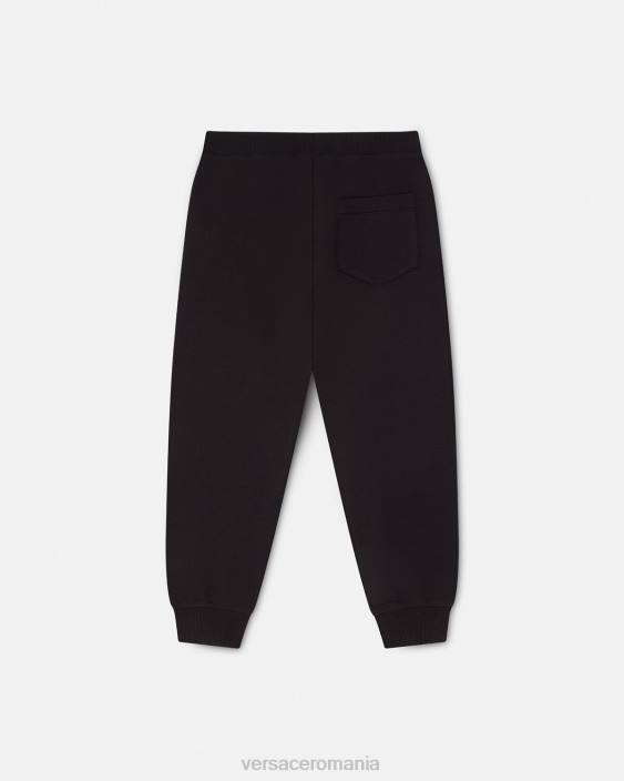 negru pantaloni de trening cu logo-ul cristalului Versace copii îmbrăcăminte 40L62010