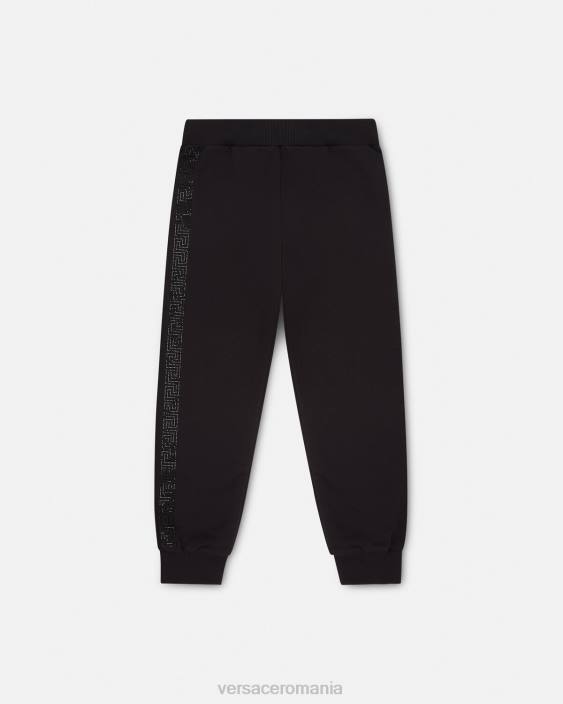 negru pantaloni de trening greca crystal Versace copii îmbrăcăminte 40L61999