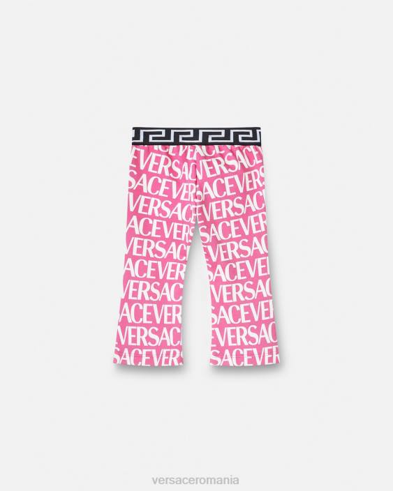 roz și imprimeu pantaloni de trening pentru copii Versace copii îmbrăcăminte 40L61873