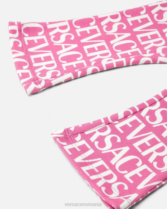 roz și imprimeu pantaloni de trening pentru copii Versace copii îmbrăcăminte 40L61873