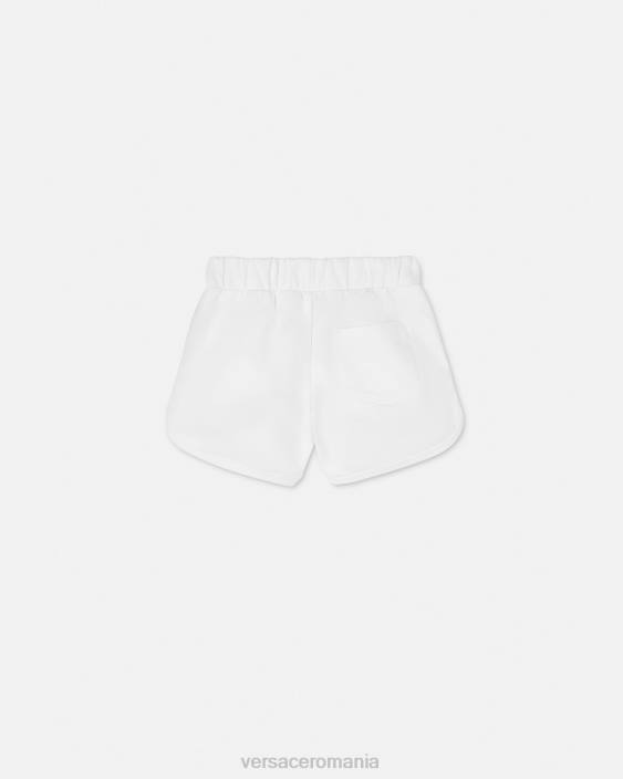 aur alb pantaloni scurți de transpirație cu logo Versace copii îmbrăcăminte 40L61934
